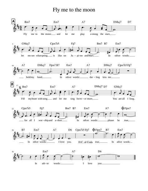 Download and print in PDF or MIDI free sheet music for Fly Me To The Moon by Bart Howard arranged by BenedictSong for Trumpet in b-flat (Solo) Trumpet Solos Sheet Music, Piano Songs Chords, Learn To Play The Piano, Popular Piano Sheet Music, Piano Songs Sheet Music, Fly To The Moon, Sheet Music With Letters, Piano Songs For Beginners, Trumpet Sheet Music