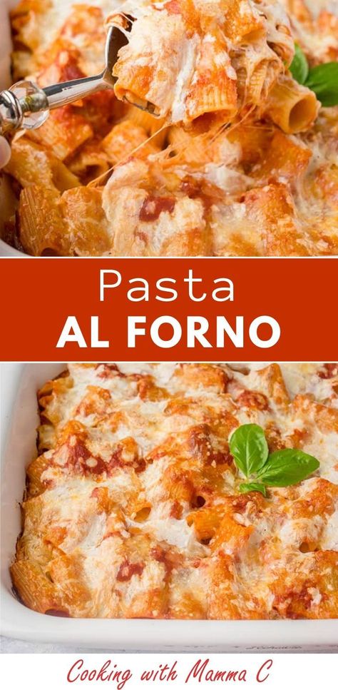 Pasta Forno, Baked Pasta Recipes Vegetarian, Baked Rigatoni Recipe, Wood Fired Oven Recipes, Rigatoni Recipe, Meatless Pasta, Lasagna Recipe With Ricotta, Smoked Mozzarella, Rigatoni Recipes