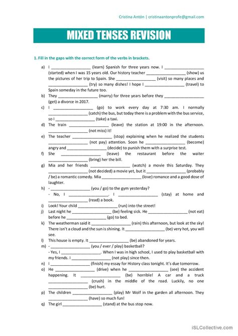 Mixed tenses revision general gramma…: English ESL worksheets pdf & doc Mix Tenses Worksheet, All Tenses Worksheet, Tenses English Grammar Worksheets, Tenses English Grammar, Esl Advanced, Tenses Worksheet, Present Simple Present Continuous, Present Perfect Simple, Past Tense Worksheet