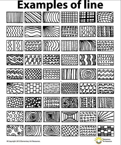 Lesson One Element of Line - Year 5 2016 Elements Of Art Line, Art Handouts, Art Worksheets, Principles Of Art, Principles Of Design, Zentangle Art, Zentangle Patterns, Doodle Patterns, Elements Of Art