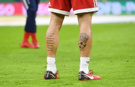 Soccer Leg Tattoo, Soccer Tattoos For Men, Shoes Tattoo, Calf Sleeve Tattoo, Soccer Tattoos, Calf Tattoo Men, Sport Tattoos, Football Tattoo, Shoe Tattoos