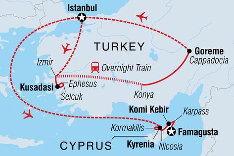 Map Of Turkey, Map Of Greece, Turkey Culture, Turkey Map, Group Adventure, Northern Cyprus, Classic Turkey, Greece Trip, Travel Turkey