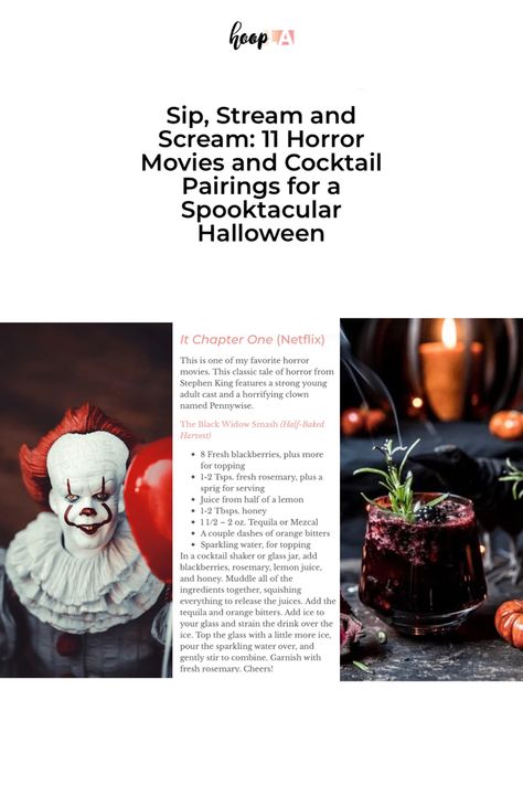 Horror Movie Drinks, Horror Movie Cocktails, Horror Movie Food, Clown Names, Scary Movie Night, Night Terror, Trick R Treat, Slasher Movies, Halloween Cocktails