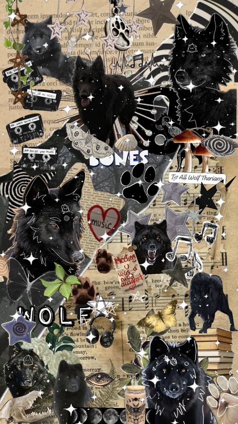 another black wolf therian wallpaper⁠✿ Vulture Culture Wallpaper, Cute Therian Wallpaper, Therian Phone Wallpaper, Therian Aesthetic Wallpaper, Cute Wolf Wallpaper, Therian Bedroom Ideas, Therian Room Ideas, Dragon Therian, Wolf Aesthetic Wallpaper