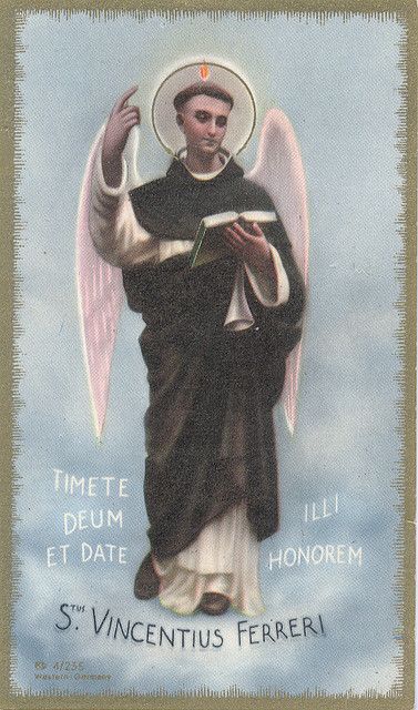 St. Vincent Ferrer | Flickr - Photo Sharing! Saint Vincent Ferrer, St Vincent Ferrer, Father Son Photos, Saint Dominic, Saint Thomas Aquinas, Vintage Holy Cards, Saint Vincent, Saint Quotes, St Vincent