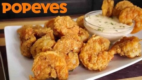 Popeyes’ Popcorn Shrimp Copycat Recipe | DIY Joy Projects and Crafts Ideas Popeyes Fried Shrimp Recipe, Popeyes Shrimp Recipe, Popcorn Shrimp Recipe, Popeyes Menu, Fried Shrimp Recipe, Fried Shrimp Recipes, How To Make Shrimp, Diy Joy, Popcorn Shrimp