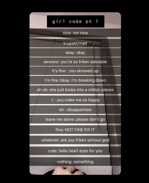 Girl Code For Guys, Girl Codes For Guys, Rotten E Cards, Guys Snapchat, Snoopy Bathroom, Code Quotes, Birthday Meme Funny, Girl Code Quotes, Girl Language