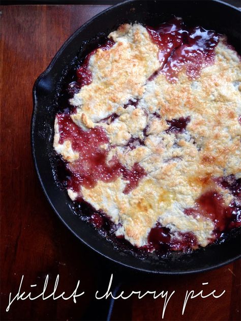 take heart: SKILLET CHERRY PIE Oregon Cherry Pie Recipe, Gathering Recipes, Winter Sweets, Fruit Sweets, Cherry Pie Recipe, Dessert Treats, Delectable Desserts, Chocolate Fruit, Take Heart