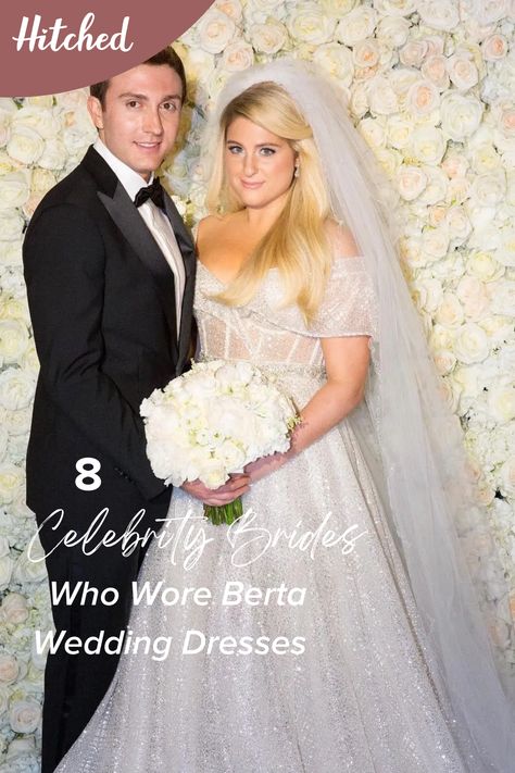 When it comes to elaborate celebrity wedding dresses - there's one designer that instantly springs to mind. Yes, you guessed it, we're talking about Berta wedding dresses. It's no secret that Berta bridal gowns are popular amongst the rich and famous - their lavish and daring designs are distinct and synonymous with sexy, feminine brides. You can spot a Berta wedding dress from a mile off! Famous Wedding Dress Designers, Berta Gowns, Celebrity Brides, Famous Wedding Dresses, Berta Wedding, Berta Wedding Dress, Wedding Dress Designers, Celebrity Bride, Berta Bridal