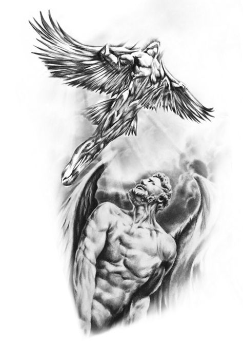 Men Ribs Tattoo, Sculpture Tattoos, Chest Tattoo Sketches, Let It Go Tattoo, Angel Sleeve Tattoo, Leg Band Tattoos, Icarus Tattoo, Rib Tattoos For Guys, Go Tattoo