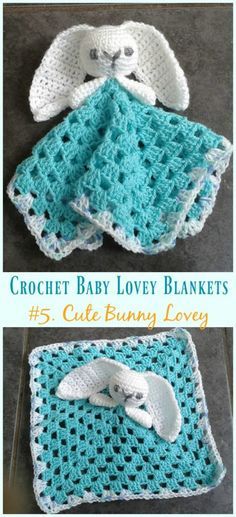 Cute Bunny Lovey Crochet Free Pattern - Baby #Lovey; #Blanket; Security Comforter Free #Crochet; Patterns Lovey Free Pattern, Crochet Baby Lovey, Crochet Lovey Free Pattern, Crochet Security Blanket, Rabbit Ideas, Crochet Baby Blanket Beginner, Baby Easter Gifts, Amigurumi Rabbit, Crochet Baby Gifts