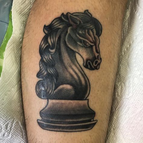 Knight Chess Piece Tattoo, Chess Piece Tattoo, Knight Chess Piece, Chess Tattoo, Wizard Chess, Chess Knight, Knight Chess, Knight Tattoo, Tattoo Artwork