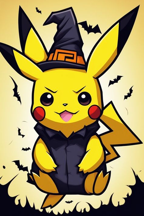 Halloween Pikachu, Pikachu Cute, Pikachu Halloween, Pokemon Halloween, Halloween Wallpaper, Halloween Art, Halloween Treats, Pikachu, Pokemon