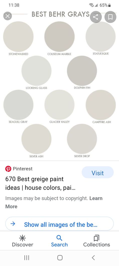 Behr Silver Ash, Behr Greige, Griege Paint, Behr Gray, Modern Farmhouse Living Room Decor, Silver Ash, Greige Paint Colors, Behr Paint Colors, Greige Paint