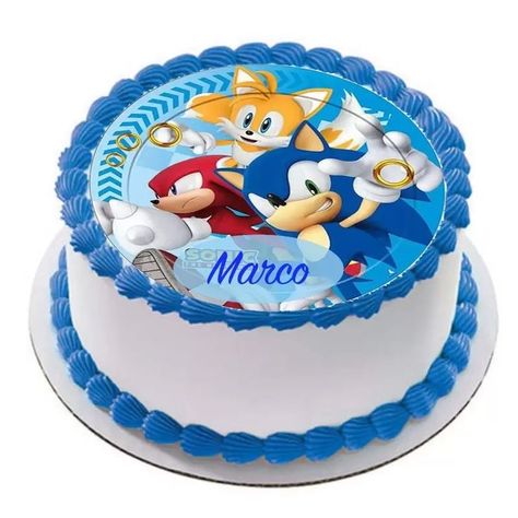 Simple Sonic Cake, Sonic Birthday Cake, Sonic Cake, Diy Birthday Cake, Sonic Birthday, Lego Cake, Diy Birthday, Sonic, Lego