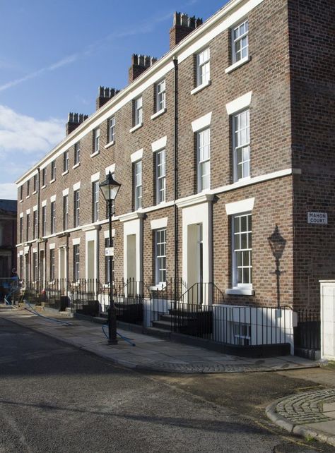 Place North West | Georgian terrace refurb completed in Canning St area Georgian Terrace House, Georgian Renovation, New Classical Architecture, London Brick, Georgian Terrace, Apartment Exterior, English Architecture, Liverpool History, 2 Storey House Design