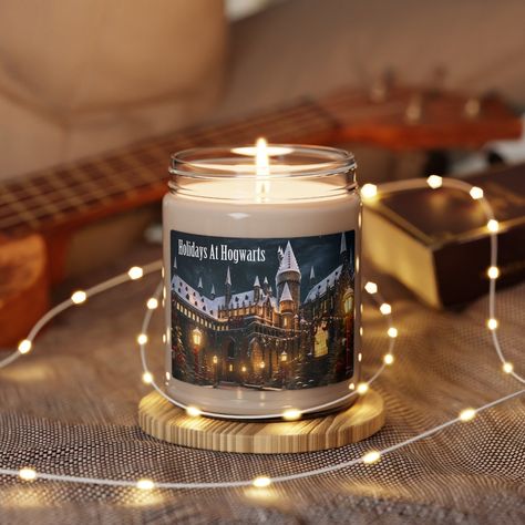 Harry Potter Candle, Christmas Harry Potter, Christmas At Hogwarts, Hogwarts Decor, Harry Potter Candles, Harry Potter Gift, Hogwarts Christmas, Harry Potter Christmas, Handcrafted Candles