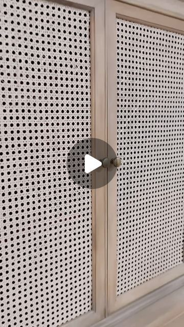 Diy Rattan Door, How To Cover Glass Cabinet Doors, Cane Door Cabinet, Cover Glass Cabinet Doors, Rattan Cabinet Doors, Scissors Cover, Diy Bff, China Cabinet Makeover, Rattan Door