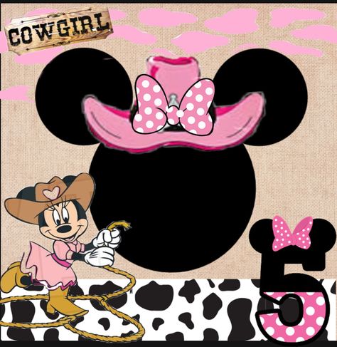 Minnie Mouse Cowgirl, Gigi 2, Birthday Minnie Mouse, Rodeo Party, Farm Themed Birthday Party, Birthday 5, Mouse Pictures, Mickey Mouse Pictures, Cowgirl Birthday Party