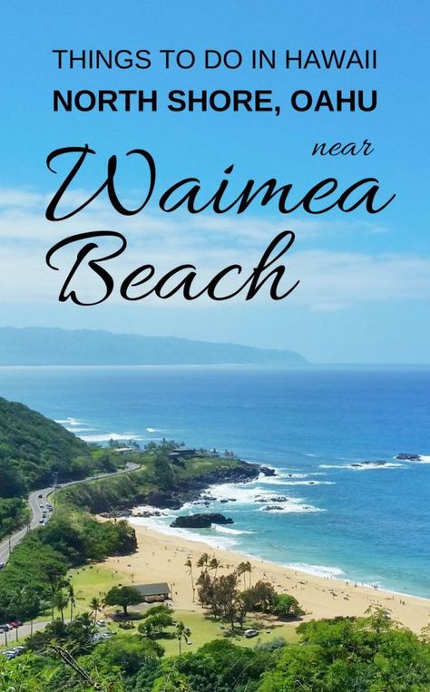 Waimea Bay Beach Park, North Shore Oahu Hawaii. For things to do on North Shore, activities like beaches, swimming, waterfalls hike. Hawaii bucket list destinations you can find near Waimea Beach for US adventures on a budget. #hawaii #oahu #waikiki Waimea Bay Oahu, Waimea Oahu, Happy Honeymoon, Hawaii North Shore, Oahu Map, Hawaii Bucket List, Culture Activities, Hawaii Packing, Hawaii Activities