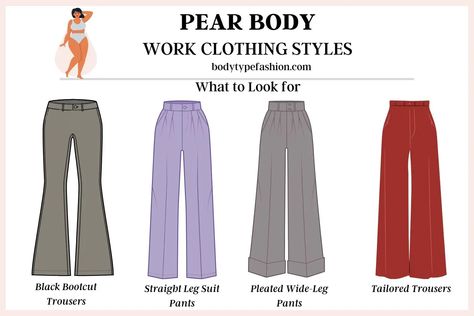 Best Work Clothing Styles for Pear Body Shape - Fashion for Your Body Type Pear Body Shape Fashion, Pear Fashion, Pear Body Shape Outfits, Pear Shaped Outfits, Pear Body, Wardrobe Makeover, Pear Body Shape, Fashion Capsule Wardrobe, Body Outfit