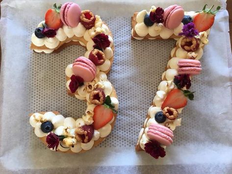 37 Cake Birthday, Birthday Cookie Cake, Fruit Tart Cake, Number Birthday Cakes, 37 Birthday, French Cake, Birthday Cookie, Cookie Cake Birthday, Baking Art