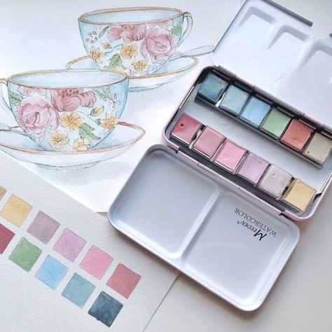 Watercolor Pallet, Travel Art Kit, Art Studio Space, Arte Peculiar, Watercolor Paint Set, Watercolor Projects, Watercolor Sketchbook, Artist Aesthetic, Watercolor Palette