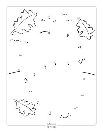 Acorn Alphabet Dot to Dot Worksheets Thanksgiving Dot To Dot, Fall Connect The Dots, Halloween Connect The Dots, Alphabet Connect The Dots, Acorn Writing, Dot To Dot 1-20 Free Printable, Alphabet Dot To Dot, Fall Alphabet, Creative Curriculum Preschool