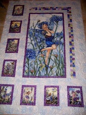 fairy frost quilt | Finely Finished Quilts Christmas Panel Quilts, Panel Quilts Ideas, Panel Quilts Ideas Layout, Fairy Quilt, Throw Size Quilt, Wildlife Quilts, Colchas Quilting, Owl Quilts, Panel Quilt Patterns