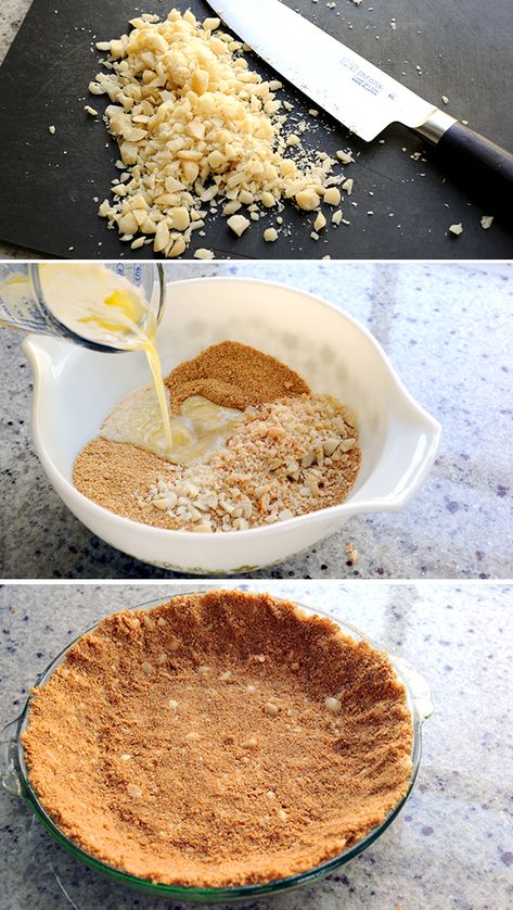 Macadamia Nut Recipes, Frozen Key Lime Pie, Silk Pie Recipe, Keylime Pie Recipe, Tarts Crust, Chocolate Macadamia, Lime Recipes, Nut Recipes, Cracker Crust