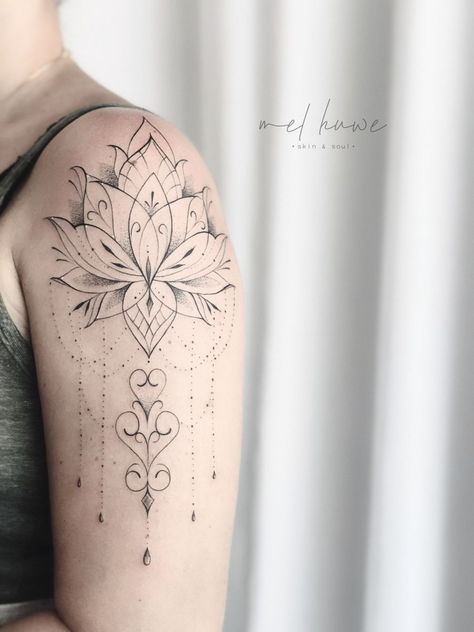 Lotus Flower Shoulder Cap Tattoo, Lotus Half Sleeve Tattoo, Lotus Flower Shoulder Tattoo For Women, Lotus Mandala Tattoo Shoulder, Lotus Shoulder Tattoo, Lotus Shoulder Tattoos For Women, Lotus Flower Shoulder Tattoo, Lotus Flower Tattoo Designs For Women, Lotus Flower Sleeve Tattoo