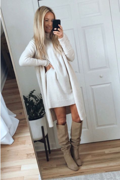 White Cardigan Outfit, Long White Sweater, Winter White Outfit, White Sweater Outfit, Long White Cardigan, Looks Jeans, Sweater Dress Outfit, Classic Trench Coat, Closet Fashion