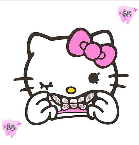 Cashout Pfp, Hello Kitty Thumbs Up, Different Hello Kitties, White Hello Kitty Widgets, Trap Hello Kitty, Hello Kitty Graphic Design, Thug Hello Kitty, Hello Kitty Grills, Hello Kitty With Grills