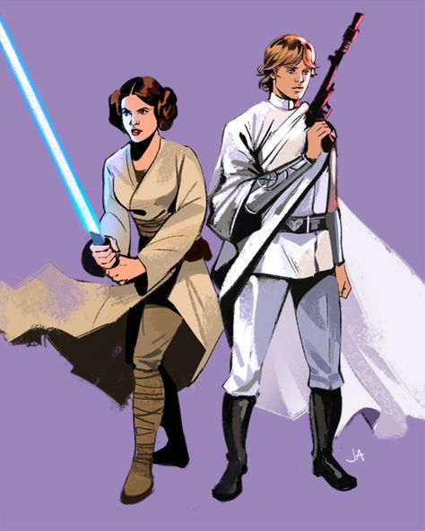 Gorgeous Star Wars Fanart Imagines If Luke Skywalker and Princess Leia Swapped Roles Jedi Leia, Role Reversal, Leia Organa, Original Trilogy, Star Wars Fan Art, Star Wars Pictures, Star Wars Fandom, Star Wars Clone Wars, Star Wars Memes