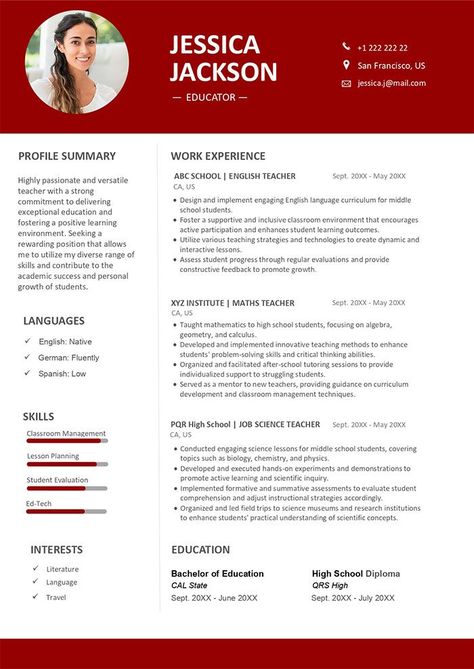 resume template for teachers Teacher Resume Template Free, Template Quotes, Elementary Teacher Resume, Resume Teacher, First Job Resume, Teacher Cv, Teacher Resume Examples, Teaching Resume, Free Resume Template Download