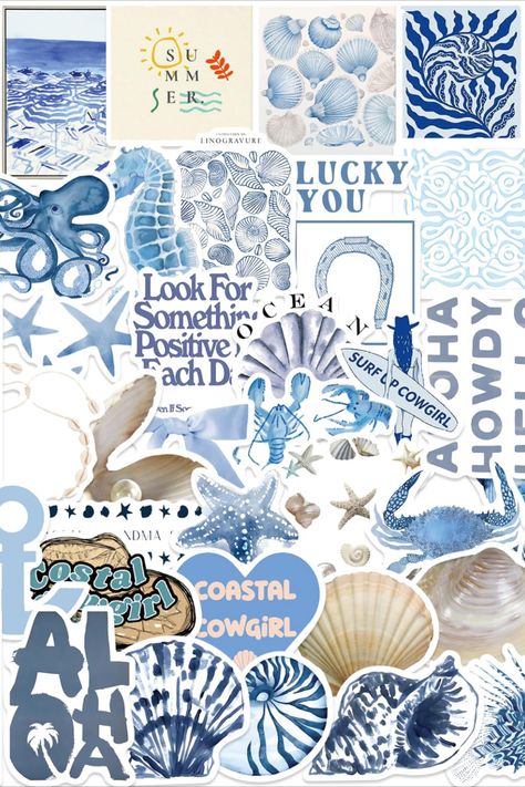 Coastal granddaughter stickers are charming vinyl decals featuring seashells, waves, sailboats, and beach scenes. They're perfect for adding a seaside vibe to your laptop, phone, or water bottle with soft, nostalgic designs!!🤩🌊 Coastal Decals, Coastal Granddaughter Summer, Coastal Granddaughter Aesthetic, Sea Vibes, Aesthetic Vinyl, Granddaughter Aesthetic, Phone Water, Coastal Granddaughter, Water Bottle Stickers