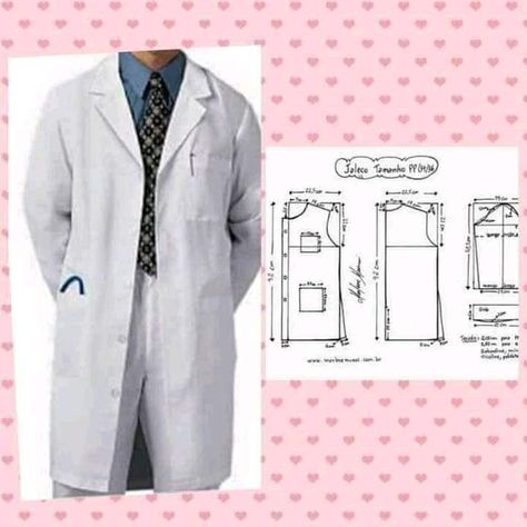 Scrubs Uniform Pattern, White Jacket Outfit, Mens Sewing Patterns, Medical Scrubs Outfit, Doctor Dress, Doctor Outfit, Kids Clothes Patterns, Coat Pattern Sewing, Sewing Baby Clothes