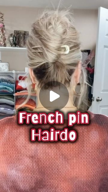 Suzy Turner 🔆 Makeup • Skincare • Hair 🔆 on Instagram: "Do we need more French pin hairstyles?? Oui Oui 😍 It just adds that classy touch!! #frenchpin #updohairstyles #hairtutorial #easyhairstyles #hairaccessories #hairdo #seintartist #listenboy #updos #hair #hairstyle #hairstyles" Hair Twist Short Hair, Casual French Twist Updo, Using A French Hair Pin, How To Use French Hair Pins Short Hair, Easy French Knot Hairstyles, Classy Hairstyles Short Hair, French Twist With Hair Pin, How To Use A Chignon Pin, Updo With Hair Stick