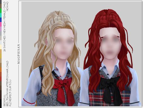 Sims 4 Child Hair Maxis Match, Mods Sims 4, Los Sims 4 Mods, Kids Maxi, Colors For Kids, Clothes Cc, Sims 4 Traits, Cc Folder, Cc Hair