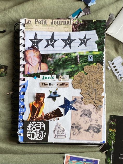 Journal Collage, Journal Idea, The Bun, Pretty Journals, Memory Journal, Magazine Collage, Summer Scrapbook, Scrapbook Book, Art Journal Therapy