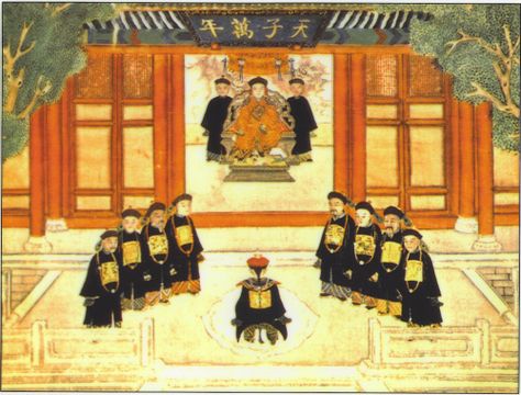 kowtowing before the emperor Mandate Of Heaven, Traditional Drawing, Zhou Dynasty, Chinese Emperor, Warring States Period, The Emperor, Older Fashion, Ancient China, Chinese Traditional