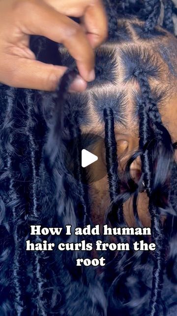 Mo 🌻 HairByModotLLC on Instagram: "Watch how install human hair curls from the roots to create a fuller and more drastic look 😍🙌🏽   #whispylocs #boholocs #jahlocs #fauxlocs #distressedlocs #fauxlocsnyc #tuturial" Handmade Faux Locs, Diy Boho Locs, How To Do Boho Locs, Bob Goddess Locs, Boho Locs With Human Hair, Short Boho Locs With Curls, Faux Locs With Human Hair, Faux Locs Human Hair, Mermaid Locs Goddess