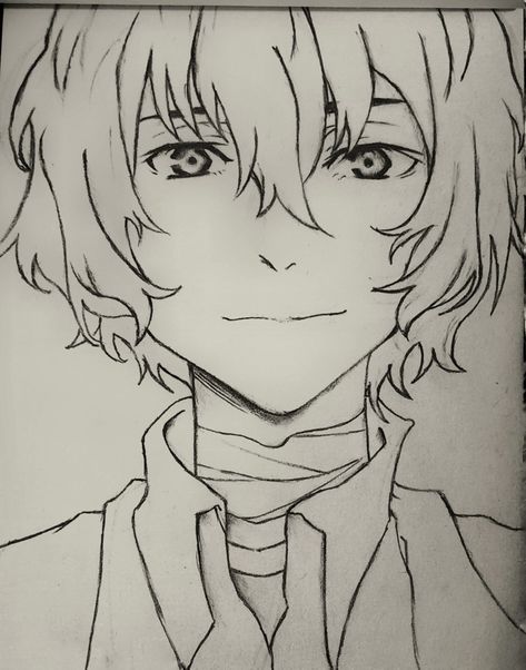 Dazai Drawing, Easy Sketches For Beginners, Sketches For Beginners, Easy Sketches, Best Anime Drawings, Beautiful Sketches, Dazai Bungou Stray Dogs, Anime Canvas Art, Beauty Art Drawings