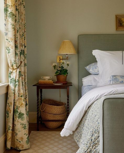 We love the soft colours, subtle additions of texture and whimsical prints in this stylish bedroom. @hagemanhomesinteriors #ElevatetheEveryday #AConsideredHome #ElevatedEssentials #BedroomStyling #BedroomInspiration #BedroomsofInstagram #BedroomInteriors Sage Green Bedroom Ideas, Light Green Bedrooms, Green Bedroom Ideas, Green Bedroom Design, Sage Green Bedroom, Sage Green Walls, Modern Barn House, Green Bedroom, Stylish Bedroom