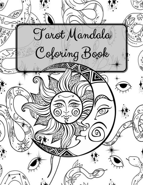 Tarot Card Coloring Pages, Tarot Card Coloring Pages Free Printable, Tarot Coloring Pages, Tarot Coloring Book, Chakra Coloring Pages, Tarot Notebook, Mandala Book, Coloring Journal, Mandala Coloring Books