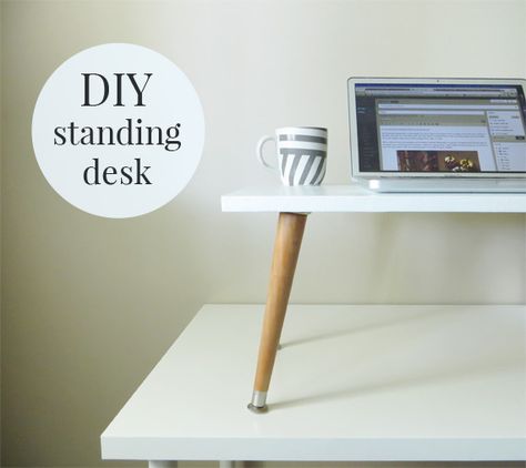 How to Make a DIY Standing Desk Add-On - Creative Green Living Standing Desk Hack, Diy Standing Desk, Desk Redo, Desk Hacks, Diy Joy, Desk Riser, Standing Desk Converter, Stand Up Desk, Standing Desks