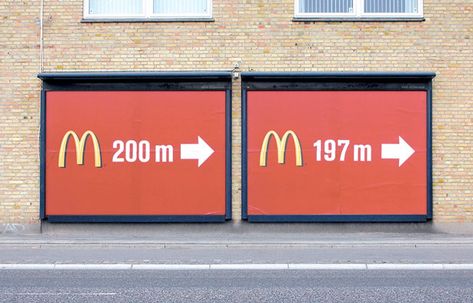 Outdoor Advertising Design, Funny Billboards, Startup Branding, Clever Advertising, Real Estate Signs, Mc Donald, Local Marketing, Billboard Design, Solar Wall Lights