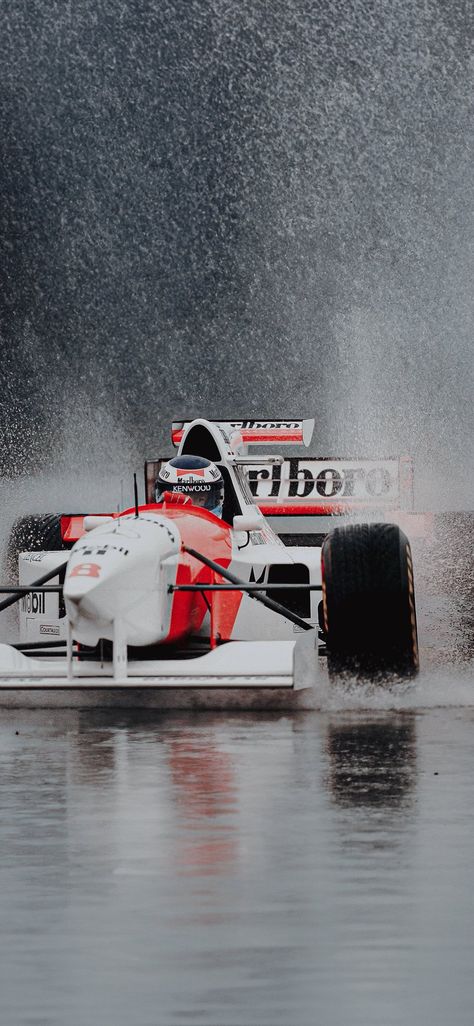 F1 Rain, Racing Photoshoot, Racing In The Rain, Rain Wallpaper, Aryton Senna, Sneakers Wallpaper, Japanese Wallpaper Iphone, Race Photography, Astronomy Poster