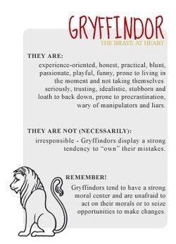 Gryffindor Traits Harry Potter Houses Traits, Hogwarts House Traits, Slytherin Traits, Bullet Journal Essentials, Harry Potter Activities, Harry Potter Fanfic, Which Hogwarts House, Harry Potter Classroom, Potter Quotes