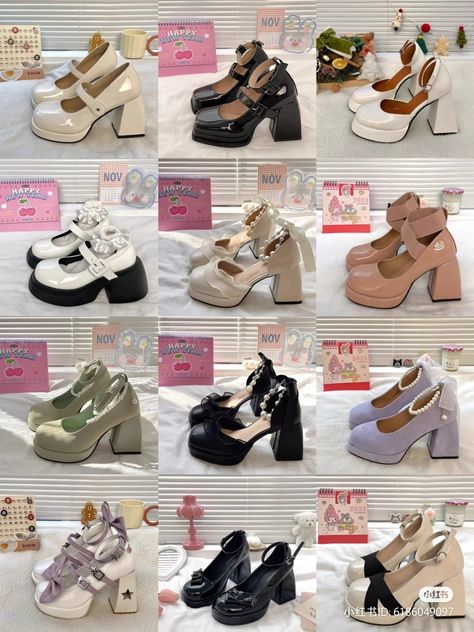 Süße Schuhe für Sommer und Frühling mit Absatz Sepatu Platform, Weird Shoes, Cute Casual Shoes, Pretty Heels, Fashion Shoes Heels, Cute Shoes Heels, Shoes Heels Classy, Kawaii Shoes, Shoes Outfit Fashion